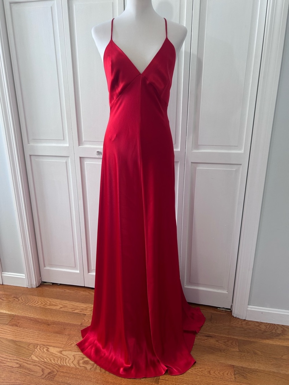 Jill Jill Stuart Red Satin Slip Maxi Gown Dress, 10